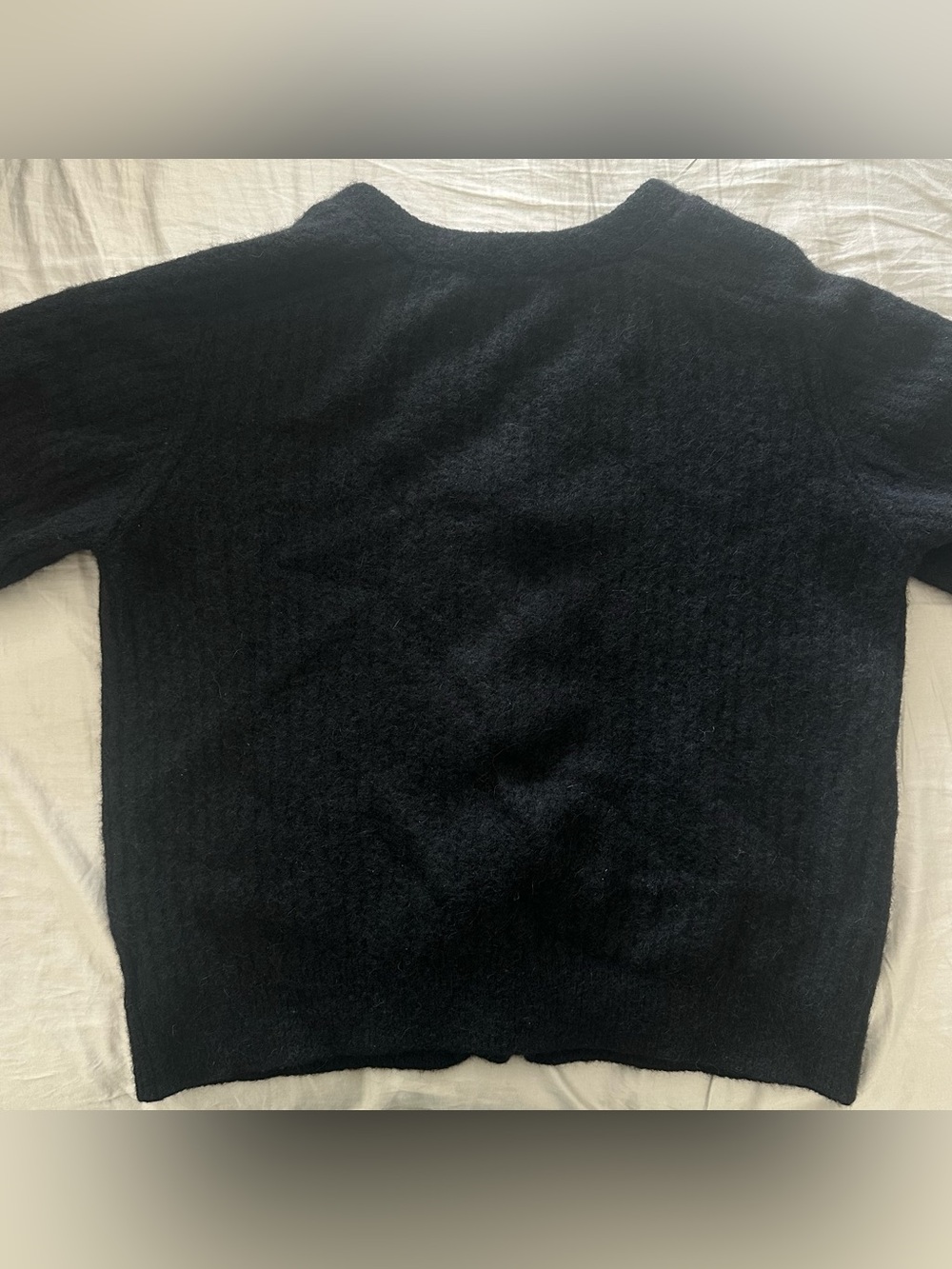 Alexander Wang V-Neck Button Alpaca Ribbed Knit Loose Cardigan Sweater Black XS - Picture 5 of 5